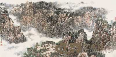 吴庆林 己卯（1999）年作 山水 镜心 68×137.5cm
